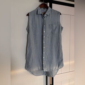 Camixa Light Blue 100% Linen Mini Dress (XL)
